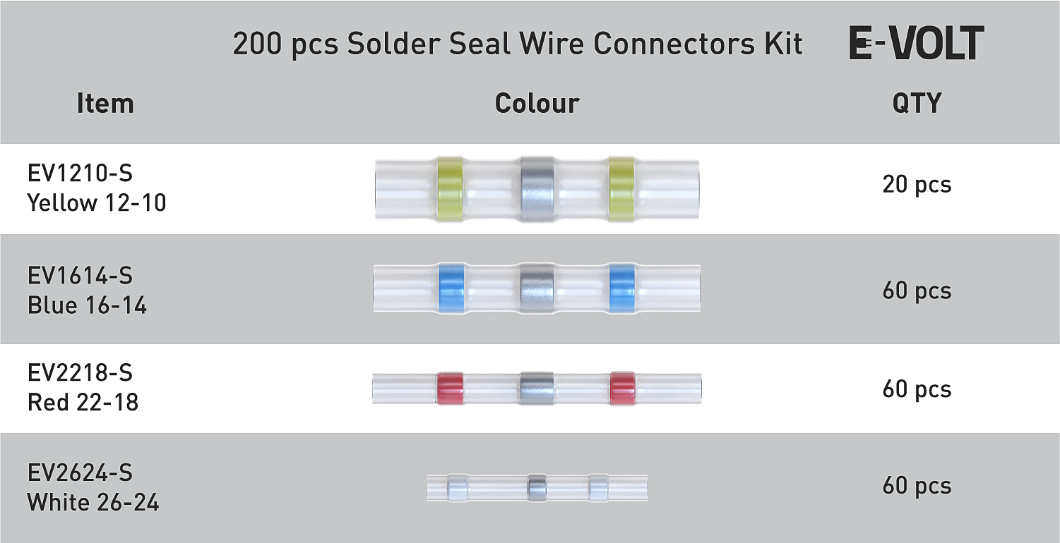 200 PCS Solder Seal Wire Connectors
